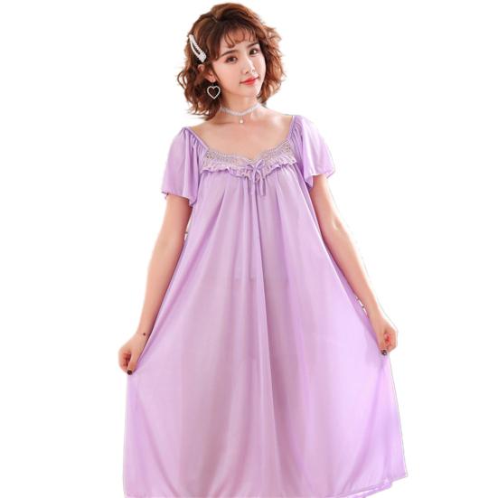 Sexy Wome Pustende Oversized Kortermet Midi Nattkjole Natttøy Pyjamas