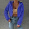 Women's Fashionable Casual Thick Fleece Top Short-Length Long-Sleeved Hooded Jacket