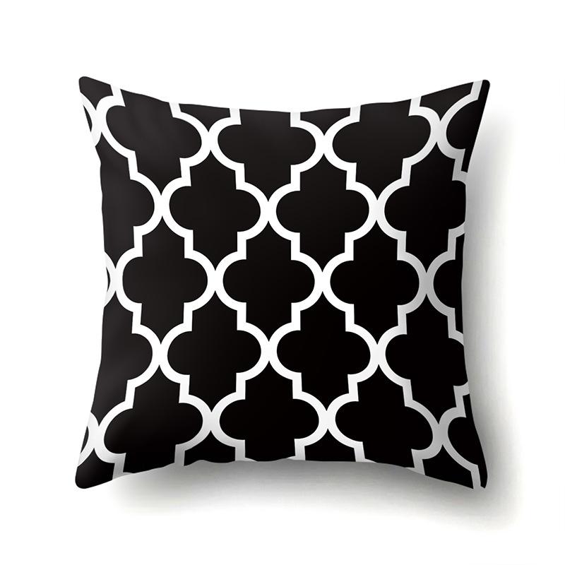 Polyester Pillow Case Geometric Decoration Home Petal Strip Printed Cushion Cover Bedside Cushion Cover Waist Cushion Cover