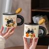 Creative cute bread cat mug personalized ceramic drinking cup high value simple souvenir coffee cup