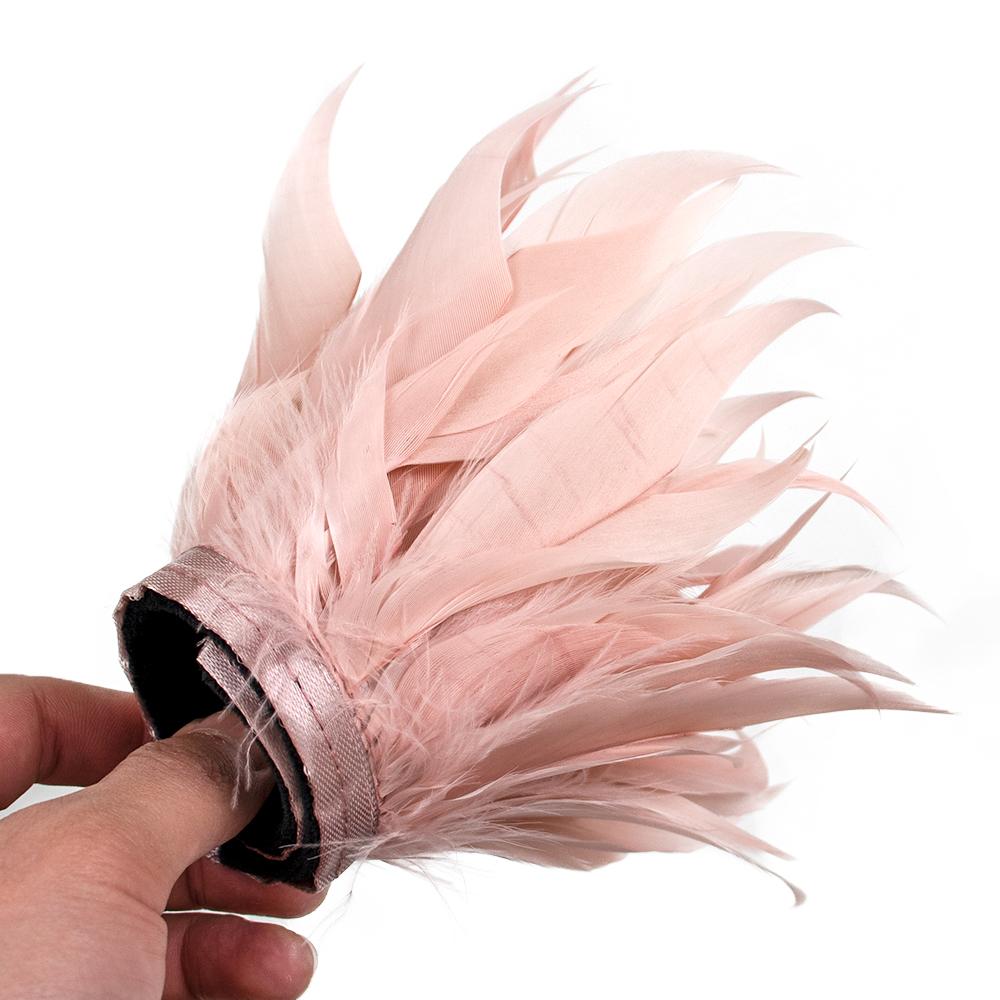 

Красочный женский браслет-манжета из натурального гусиного пера, браслет-пощечина, манжет для рукава, женский браслет на запястье, съемные манжеты из страусиных перьев 2pcs