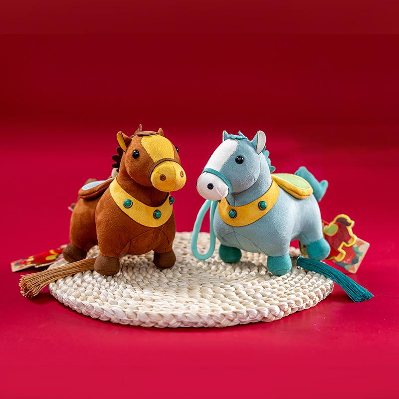 Male Horse Pendant Year of the Horse Mascot Doll Pony Plush Toy Guofeng New Year's Zodiac Horse Gift Doll Ornament