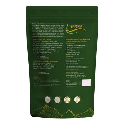 Heriss Organic Moringa Leaf Powder | Natural Superfood Rich In Iron, Calcium & Antioxidants | Supports Immunity, Energy, Metabolism & Skin Health