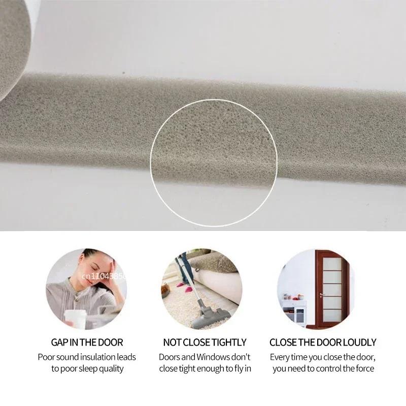 2M Sponge Foam Seal Strip Tape Adhesive Anti Collision Soundproof Weather Stripping for Doors Windows Furniture Protection