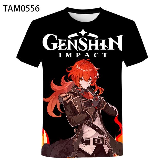 Summer Game Genshin Impact 3d Printed Children's T-shirt Fashion Casual Hip-hop Harajuku Kids Short Slee T Shirt O Neck Tops