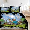 3pcs Minecraft Bedding Set-Pixelated Adventure Home Decor for Bedroom, Living Room, Hotel, Gift for Fans, Travelers, Daily Use1202287a