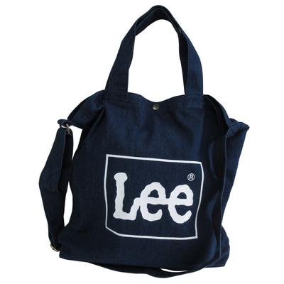Lee Canvas Tote Shoulder Bag with Navy 2-Way Logo,