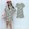 Girls Loose Fit Short Sleeve Dress Kids Casual Round Neck Lightweight Summer Dress with Animal Print Comfortable Fabric