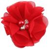 Eye-catching Chiffon Flowers Clips Daily Lightweight Easy Wear Rhinestone Fake Pearl Kids Hairpins