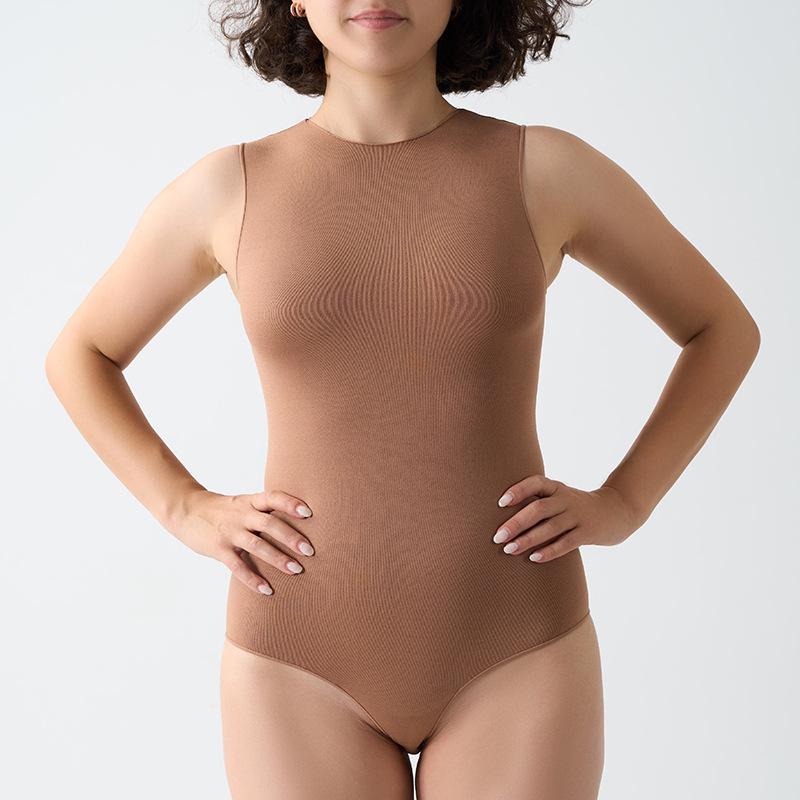 Seamless Crew Neck Sleeveless Sport Bodysuit