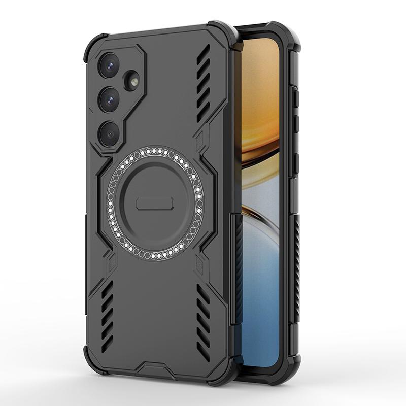KEYSION Hollow Heat Dissipation Case for Samsung A55 5G Silicone+PC Magnetic Cooling Shockproof Phone Cover for Galaxy A55 5G