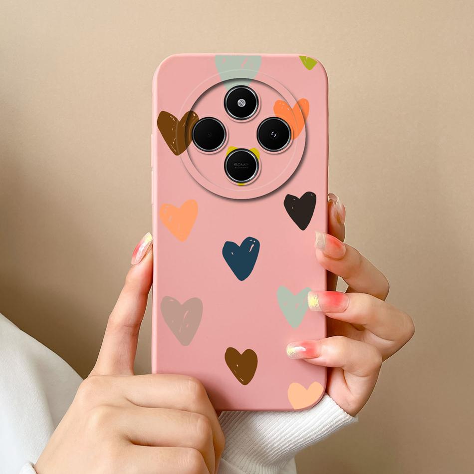 For Xiaomi POCO C75 Case Love Heart Butterfly Back Cover For POCO C 75 4G Phone Housing Soft High Quality Liquid Silicone Fundas