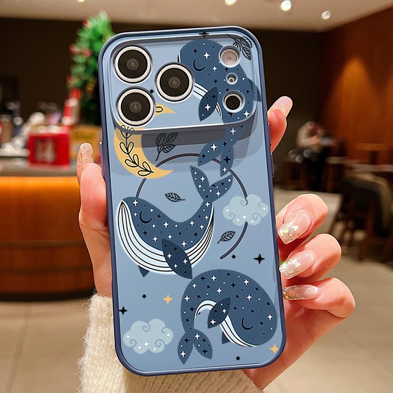 Magnetic For Magsafe Case For iPhone 17 Pro Max Cartoon Whales Stars Pattern Skin Feeling Cover For iPhone 16 15 14 13 Pro Max