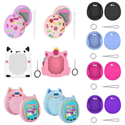 Cute Silicone Protective Case for Tamagotchi Uni 2025 Virtual Pet Machine with Finger Lanyard Anti-Scratch Soft Cover