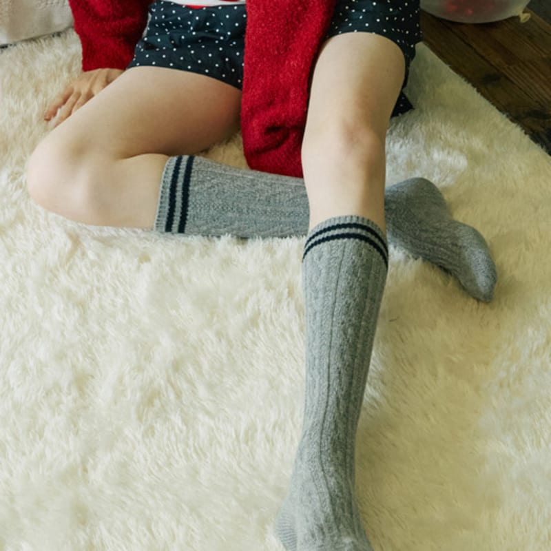 Bananasisters Preppy Cashmere Wool Striped Socks (3 Colors)