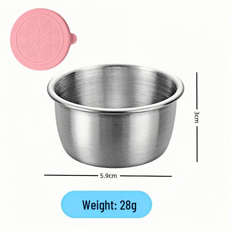 304 Stainless Steel Sauce Container with Silicone Lid, Sealed, for Outdoor Use and Seasoning.