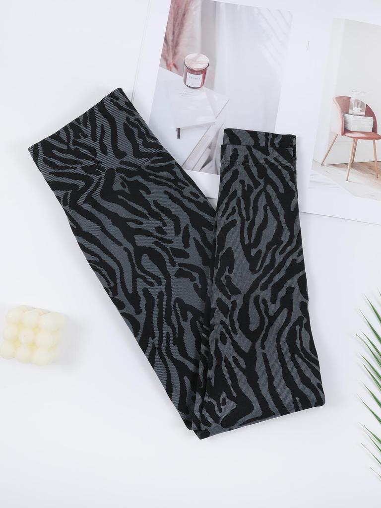 European & American High Waist Leopard Zebra Yoga Pants - Hip Lift, Slimming, Seamless Sportswear for Women.