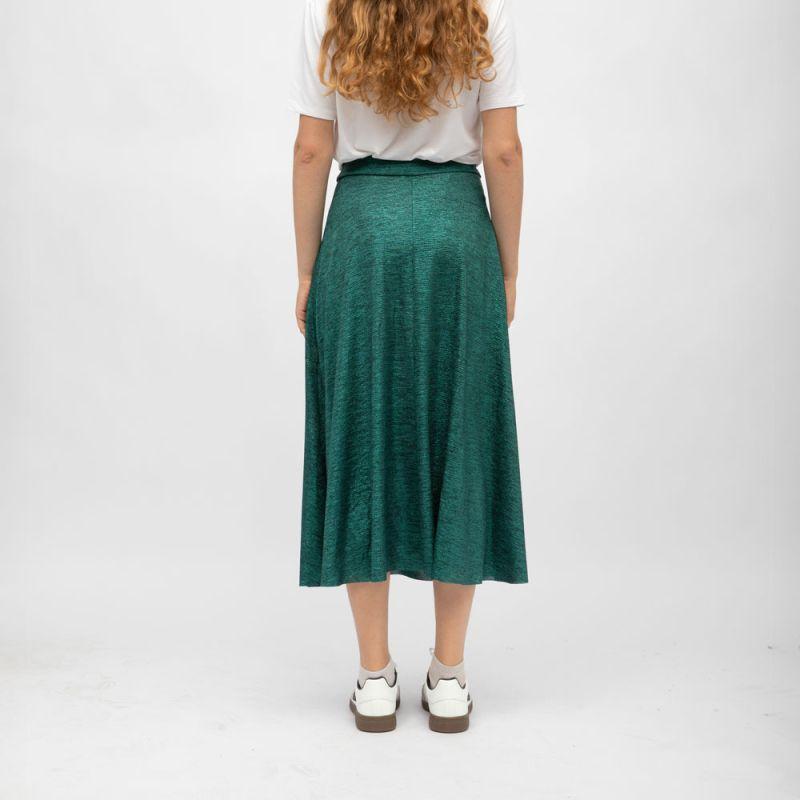 Jupe midi tissu chiné ola vert Femme HOLLY AND JOEY