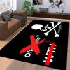 Skull Crossbones & Red X Carpet suitable as a non-slip mat for the living room or bedroom sofa