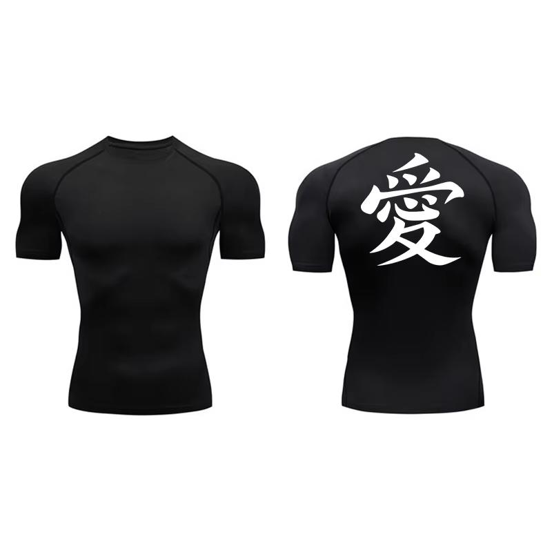 Spider Print Short Sleeve Compression Shirts for Men Summer Athletic Quick Dry T-shirts Gym Workout Running Tees Tops  RL00227