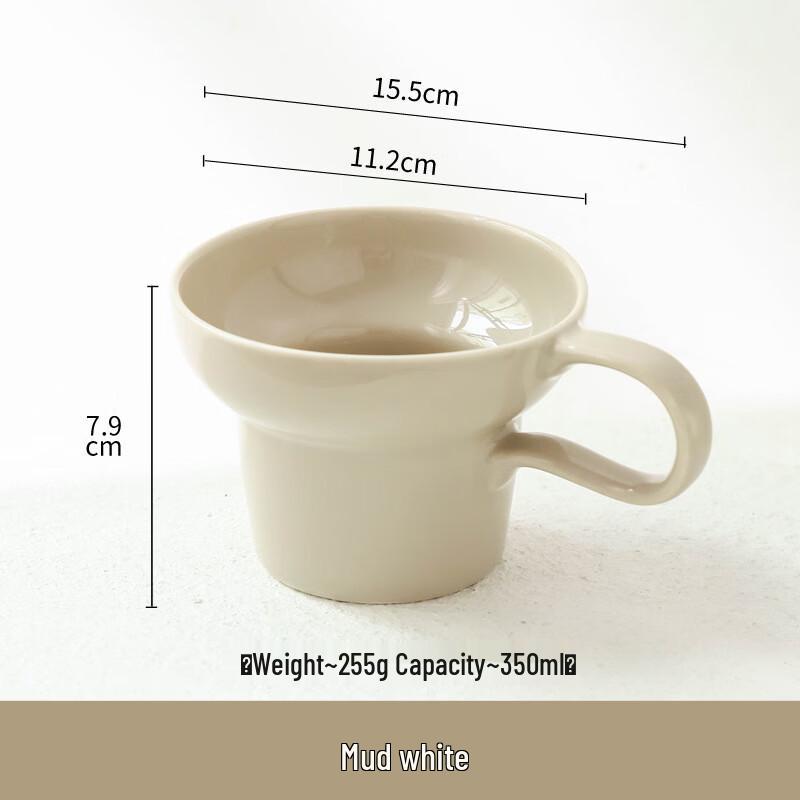Vintage Ceramic Wide-Mouth Mug