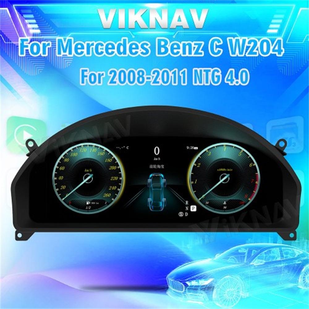 

Viknav цифровой кластерный автомобильный спидометр для Mercedes Benz C-Class W204 2008 2009 2010 2011 12,3-дюймовый экран автомобильного приборного щитка (НТГ4.0) чёрный