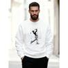 Men'S Casual Round-Neck Sweatshirt with a Golf Swing Pattern
