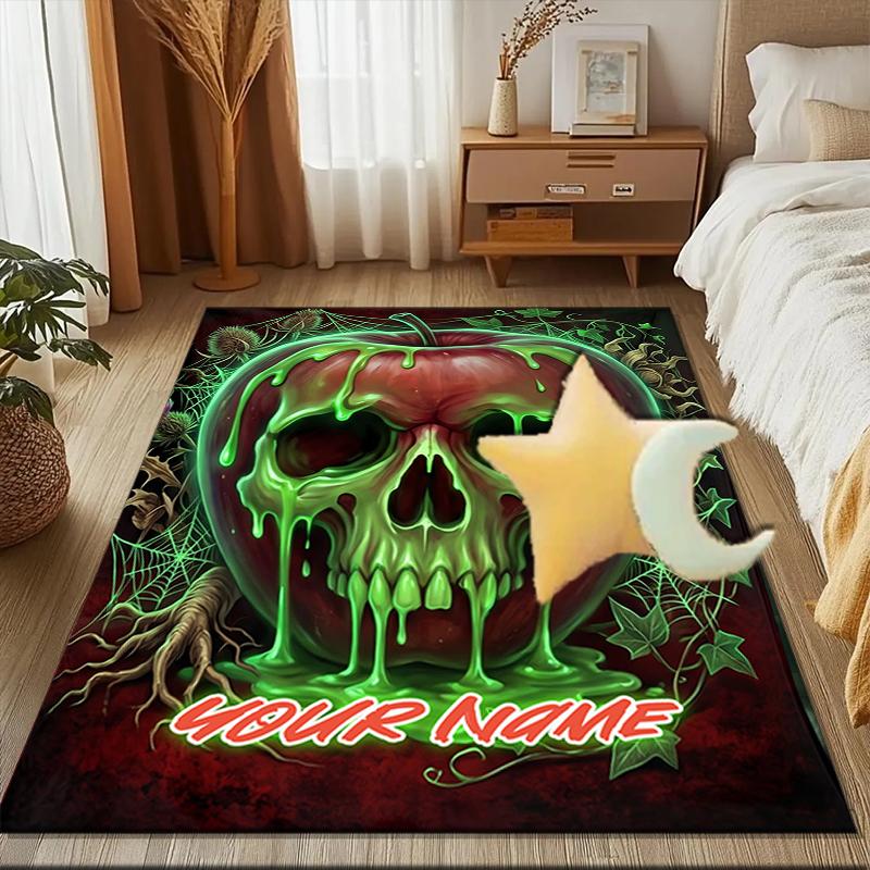 1PC Custom Name Poison Apple Horror Theme Floor Mat Ideal for Living Room, Game Rooms, Office, Bedroom,Floor Mat Playful Design200