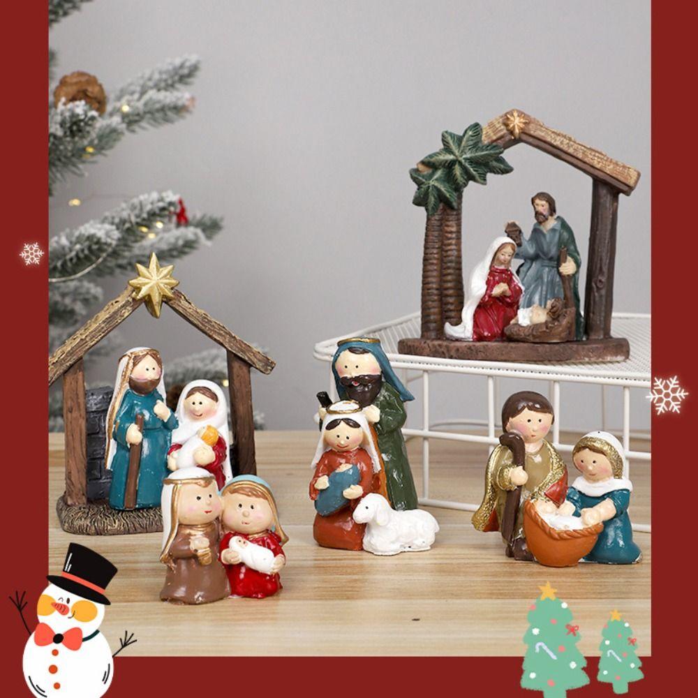 Virgin Mary Table Decoration Jesus with Manger Home Decor  Bookshelf