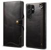 Samsung S26 Retro Genuine Leather Phone Case with Card Slot & Lanyard for S25 Ultra/S24+ Flip Cover