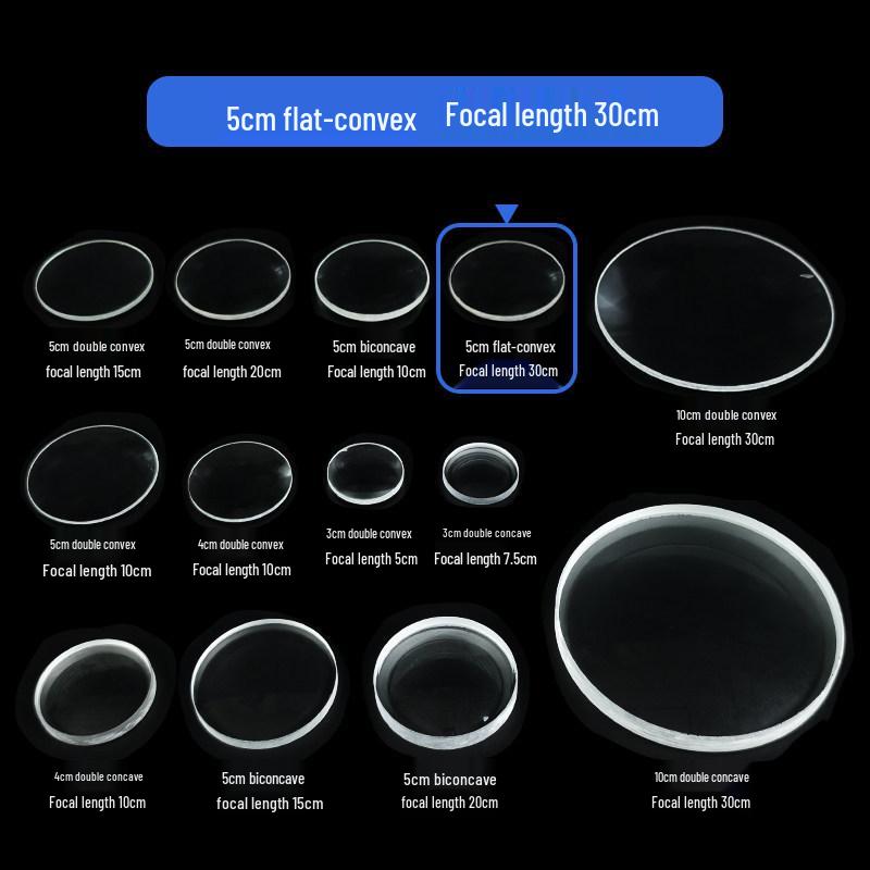 Physical Optics Set: Triangular Prism, Convex/Concave Lenses & Mirrors, Magnifying & Reducing Glasses