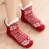 Indoor Non-Slip Thermal Velvet Lined Slippers, Women's Winter Home Slipper Socks