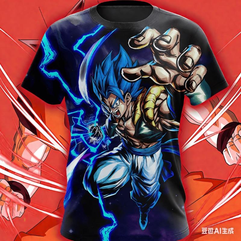 

Dragon Ball Goku SSJ Blue Watercolor Splash 3D Graphic T-Shirt 2026 Summer Unisex Y2K Aesthetic S