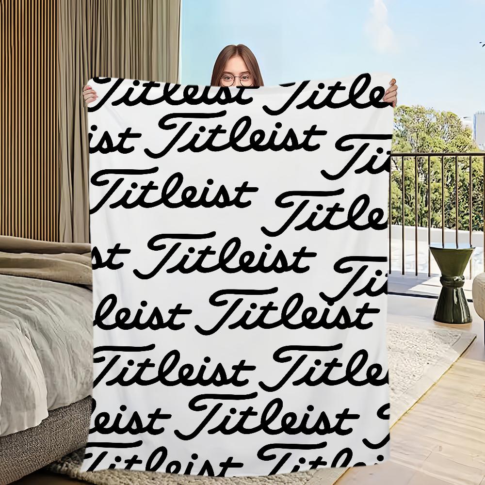 Warm Comfort Soft Plush Blanket Cool for Sofa Living Logo Room Office T-T-TitleistS-ES Bedroom Travel Gift Single-sided Printed