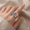 Creative Painting Oil Flower Ring Petal Multicolor Stretch Ring Classic Chinese Opening Ring Girl