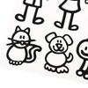 10/20/30Pcs Reflective Car Stickers Interesting Cartoon Family Members Stickers Automobiles Exterior Decals Accessories