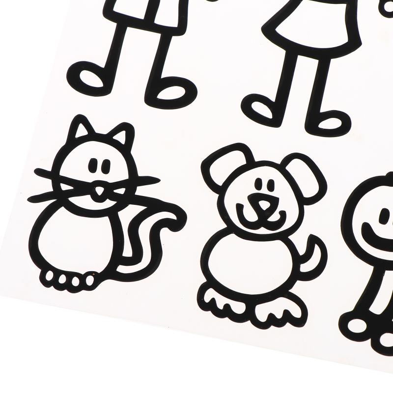 10/20/30Pcs Reflective Car Stickers Interesting Cartoon Family Members Stickers Automobiles Exterior Decals Accessories
