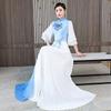 Classical Dance Costumes, Chinese Style Modified Cheongsam Performance Costumes For Women, Stage Chorus Evening Dresses