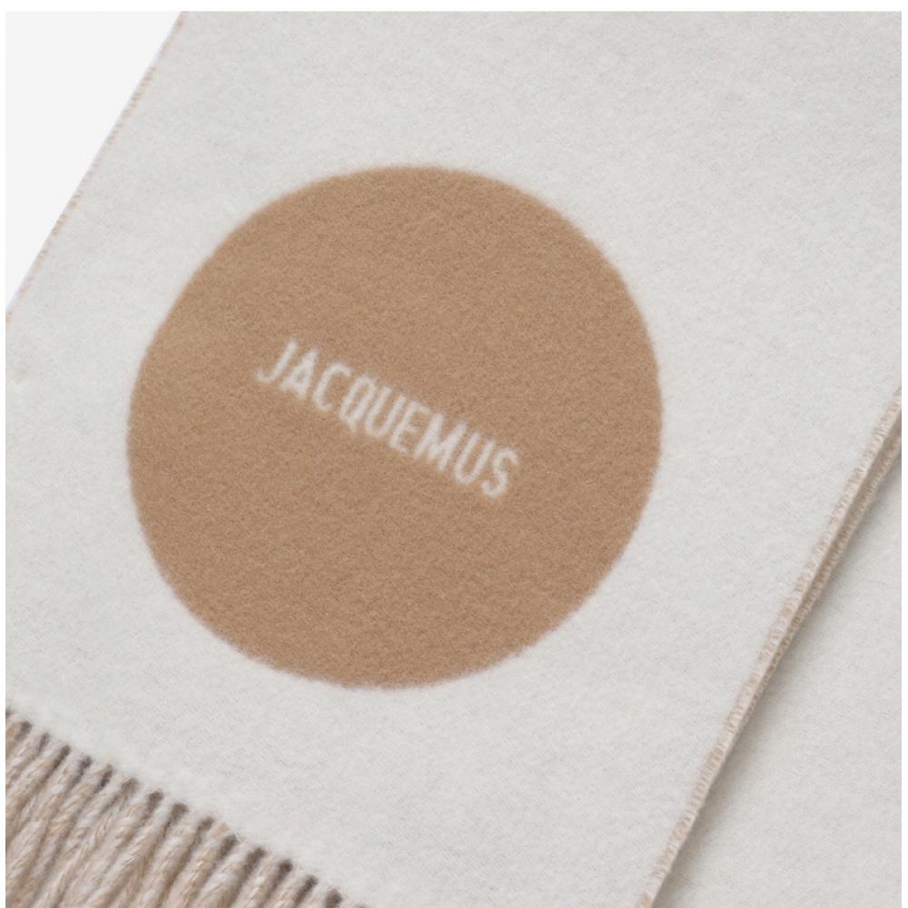 Jacquemus Lesharpe Ronde Carre Jacquard Logo Fringe Muffler Acu00579aot4044 015