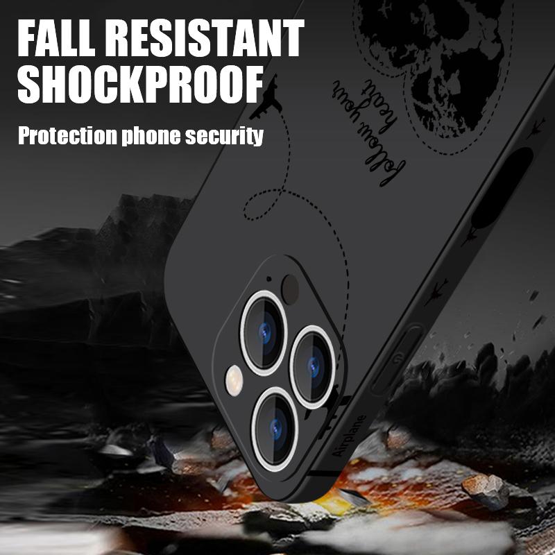 For iPhone 17 Pro Max Lanyard Case Airplane Heart Map Print Soft TPU Silicone Cover For iPhone 16 Pro Max Funda iPhone 15 14 13 12 11 16E Air