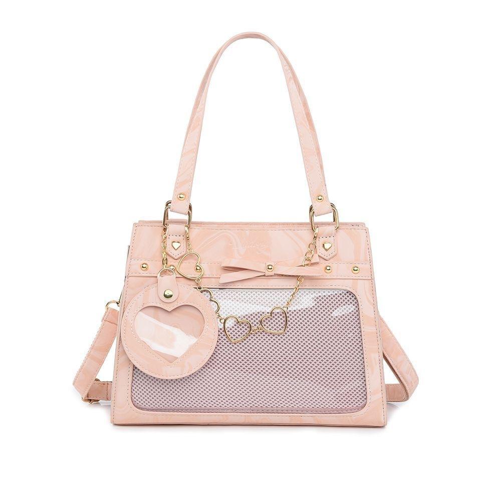 

Мультяшная двухмерная кампусная милая девушка новая наплечная сумка сумка-мессенджер сумка-тоут розовый