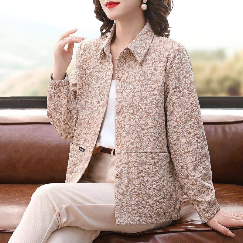 

Пастельная Элегантная 3D Цветочная Осенняя Куртка 4XL