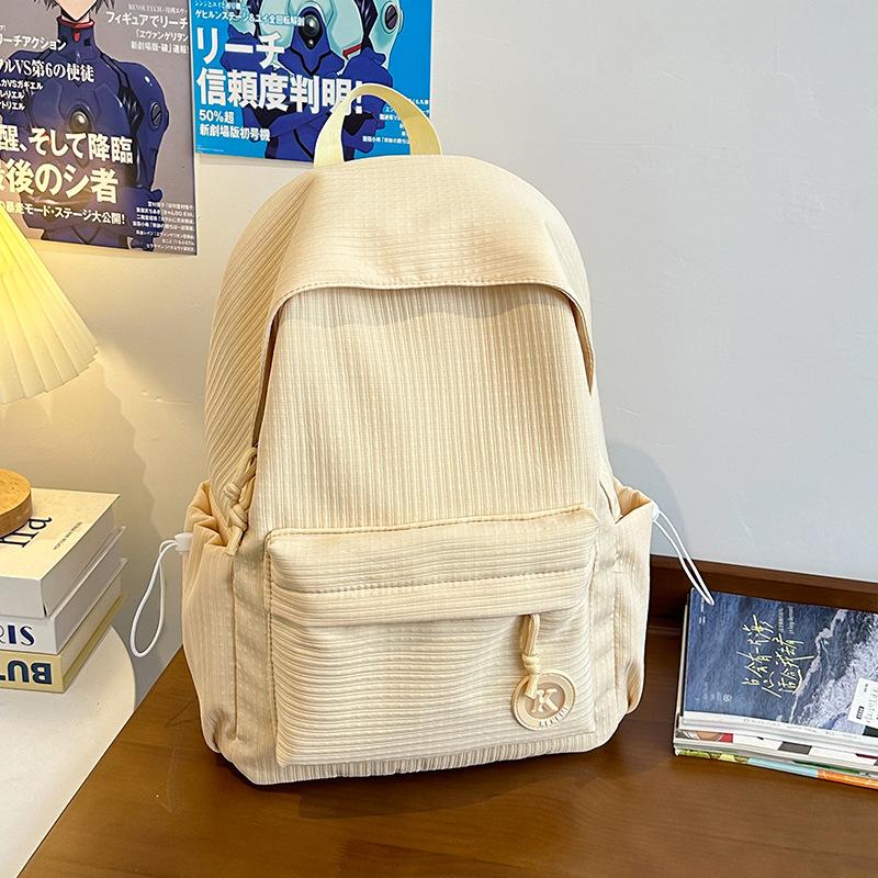 Small Fresh Backpack New Ins Casual Backpack College Style Solid Color Simple Large Capacity Primary School School Bag