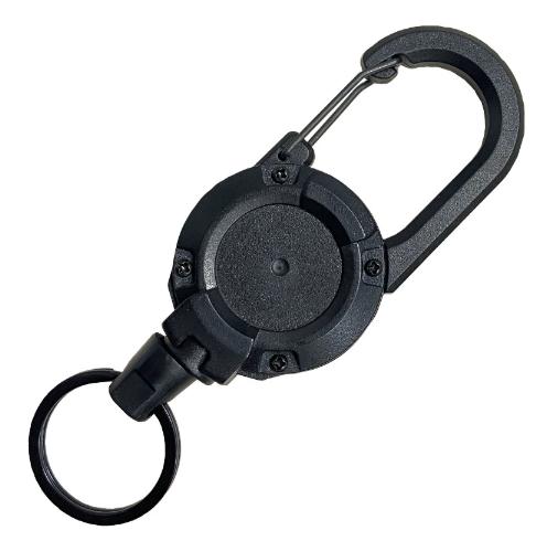 Heavy Duty Retractable Keychain with Steel Cable Carabiner Clip Anti-Lost Pull Reel Lanyard for Outdoor Sports Tools Keys ID Bad