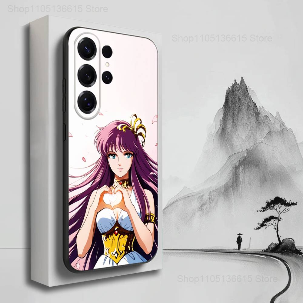 Cool S-Saint S-Seiya Anime Phone Case For Samsung S25,S24,S23,S22,S21,S20,S10,S9,Ultra,Plus,Lite,FE,Soft Silicone Black Cover