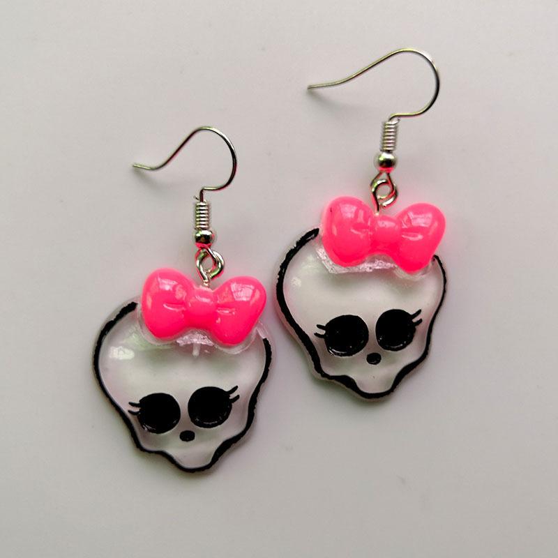 Halloween Ghost Castle Pumpkin Skeleton Evil Bat Personality Punk Hip Hop Party Popular Jewelry Earrings Halloween Day Earrings