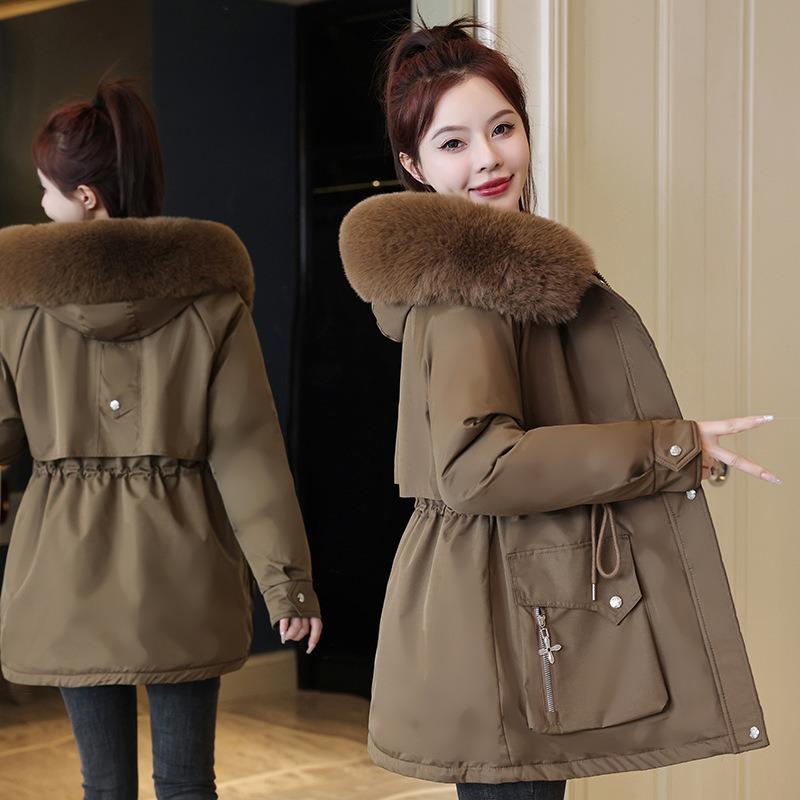 Padded-padded women's pie overcomes the new women's clothing hooded thickened warm waist down padded clothes women's padded jacket