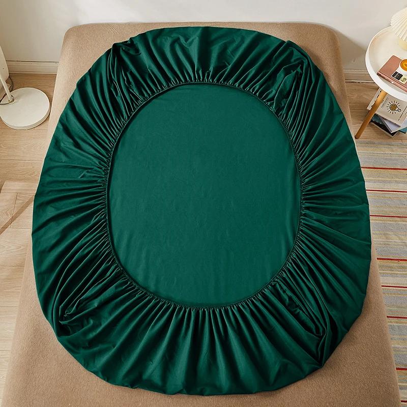 White Fitted Bed Sheets Elastic Mattress Cover Band Anti-slip Adjustable Single Double Bed Covers Pad Protector King 160/180x200