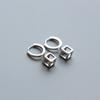 Square Ear Buckle Women's Simple Niche Design Sense New Trendy Square Sugar Cube Earrings Earrings