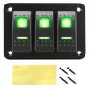 Car Truck Marine Ship Circuit Breaker Auto Accessories 3 Gang Rocker Switch Panel ON/OFF Lights DC 12V/24V With Icon Sticker Switches Seat 3